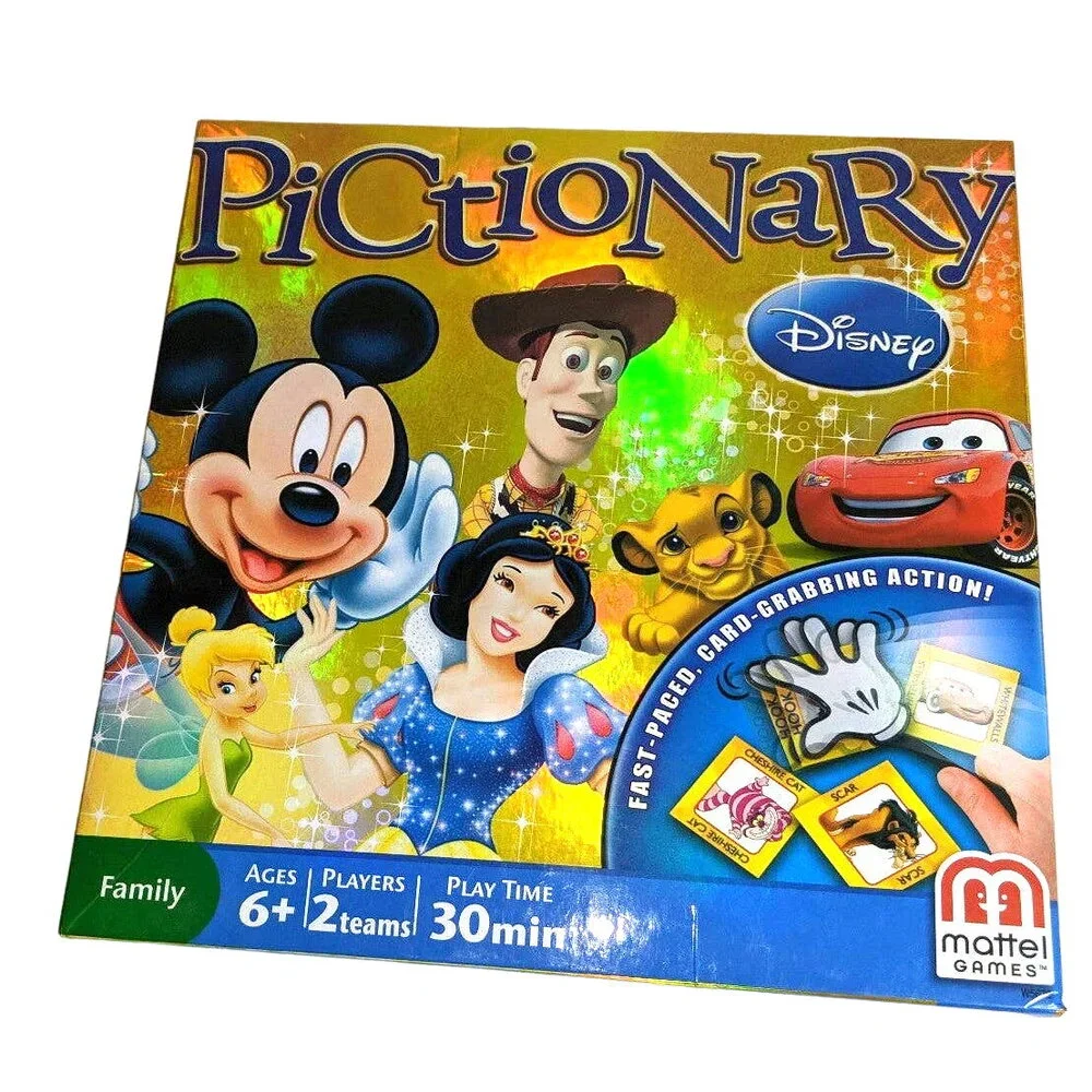 2012 Mattel Disney Pictionary Board Game Complete Children's Fun